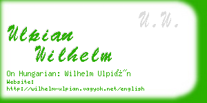 ulpian wilhelm business card